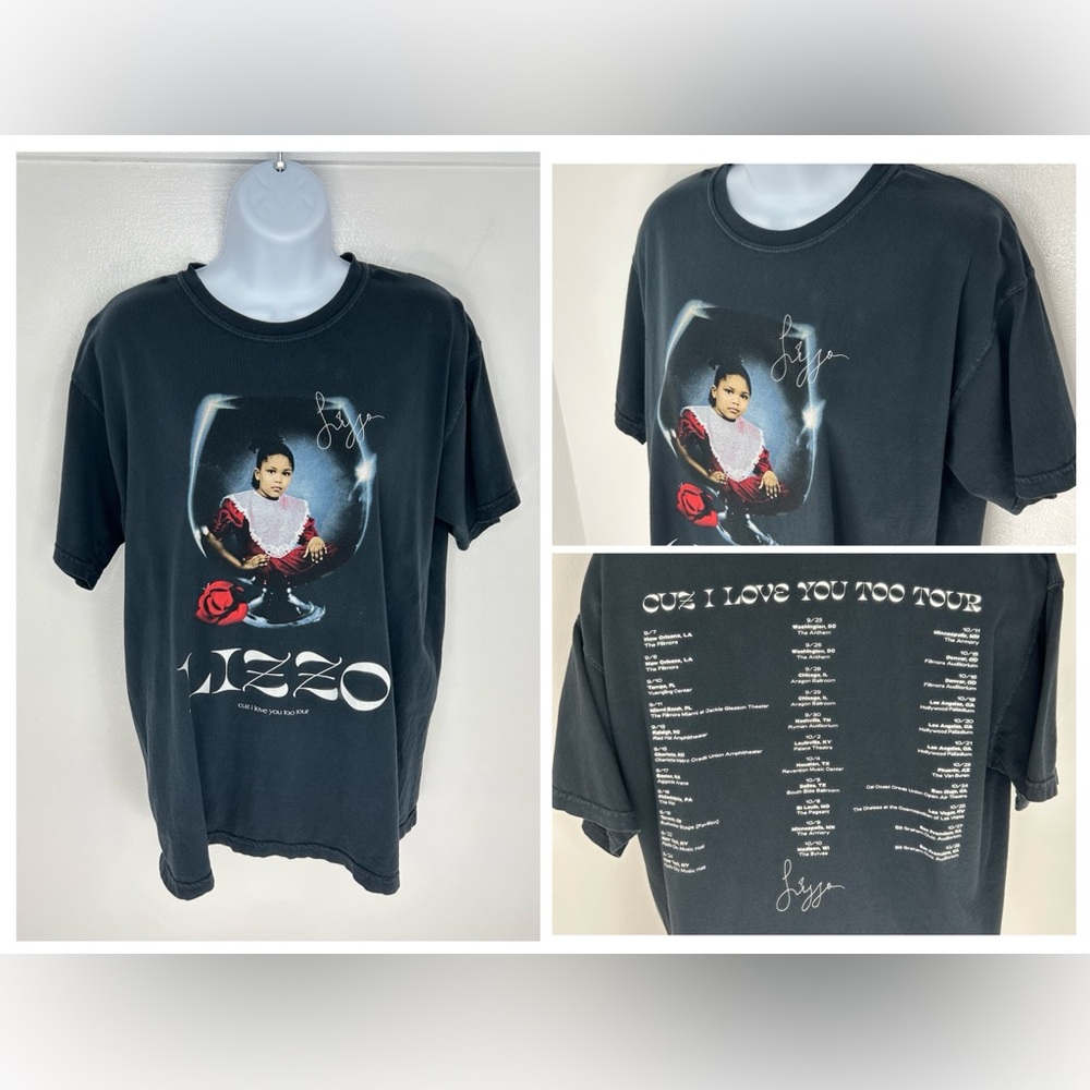 Lizzo Cause I Love You Too Tour Shirt Black 2019 Concert Size Medium Music